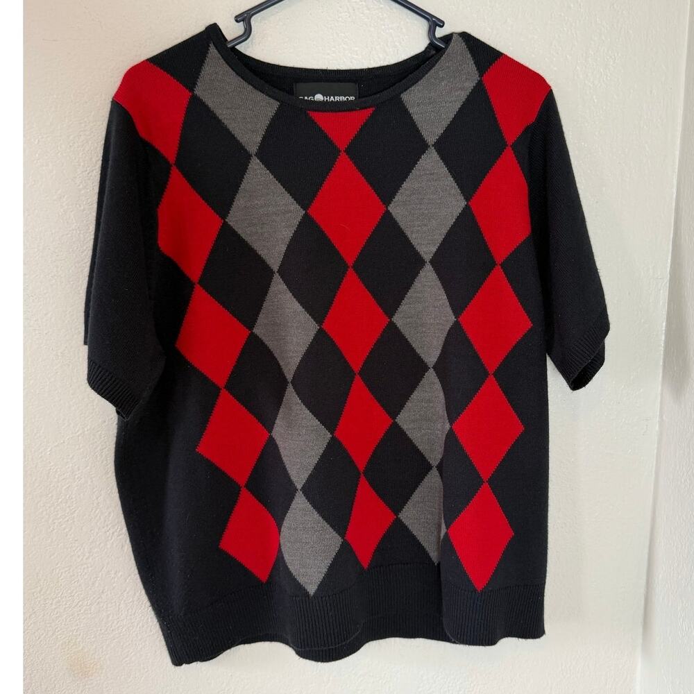 Vintage Women's Sag Harbor Lightweight Preppy Short Sleeve Sweater Top Size 1x